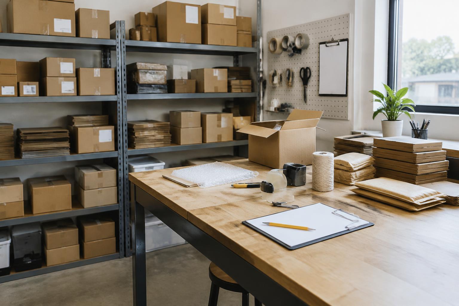 Illustrative everyday small-business workspace