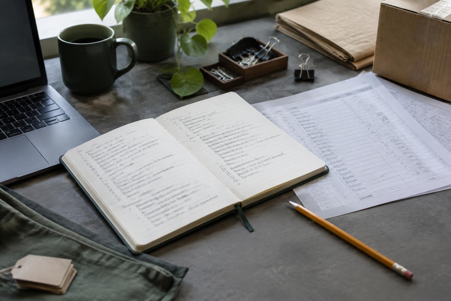 Illustrative operating records and planning notebook